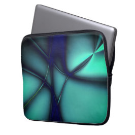 明るいラインの下の燃えたミントシアンはコードのように見える ラップトップスリーブ
