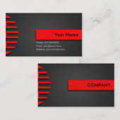 明るいラインの名刺 – 赤 名刺 (正面/裏面)