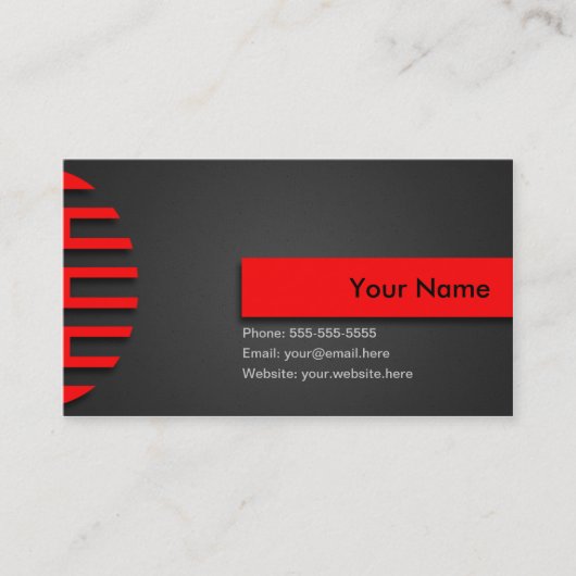 明るいラインの名刺 – 赤 名刺 (正面)