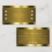 明るいライン石を使用した高級金ゴールドフェイク効果 名刺 (正面/裏面)