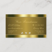 明るいライン石を使用した高級金ゴールドフェイク効果 名刺 (裏面)