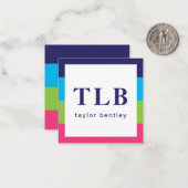 明るいラグビーストライプズのギフトエンクロージャカード ノートカード (正面/裏面インサイチュ)