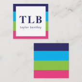 明るいラグビーストライプズのギフトエンクロージャカード ノートカード (正面/裏面)