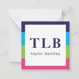 明るいラグビーストライプズのギフトエンクロージャカード ノートカード