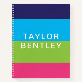 明るいラグビーストライプズパーソナライズされたスパイラルノート ノートブック