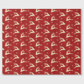 明るいラッピングのクリスマスディアーデザイン ラッピングペーパー (フラット)