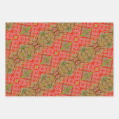 明るいラッ渦巻形のピング紙レッズ及びミント ラッピングペーパーシート (正面3)