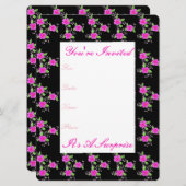 明るいラブリーピンクフローラ 招待状 (正面/裏面)