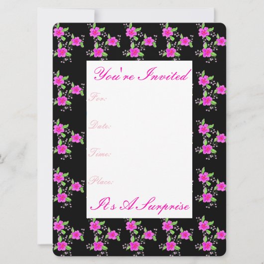 明るいラブリーピンクフローラ 招待状 (正面)