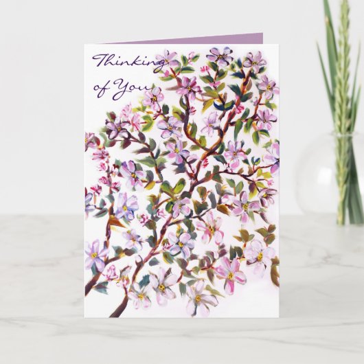 明るいリンゴの花アクリル絵画の カード (正面)