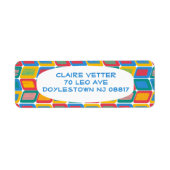 明るいリーン差出人住所ラベル ラベル (正面)