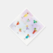 明るいレインボーのカクテルパーティーおもしろいドリンク祝 スタンダードカクテルナプキン (角)