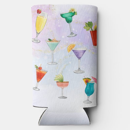 明るいレインボーのカクテルパーティーおもしろいドリンク祝 スリム缶クーラー (裏面)