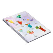 明るいレインボーのカクテルパーティーおもしろいドリンク祝 ノートブック (右側)