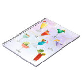 明るいレインボーのカクテルパーティーおもしろいドリンク祝 ノートブック (左側)