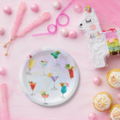 明るいレインボーのカクテルパーティーおもしろいドリンク祝 ペーパープレート (パーティー)