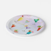 明るいレインボーのカクテルパーティーおもしろいドリンク祝 ペーパープレート (アングル)