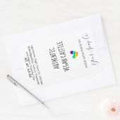 明るいレインボーカラフルハートソープラベル 長方形シール (封筒)