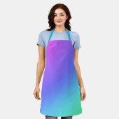 明るいレインボーカラーグラデーションエプロン エプロン (着用した状態)