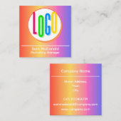 明るいレインボーカラー独自のロゴブランドのプロモーション スクエア名刺 (正面/裏面)