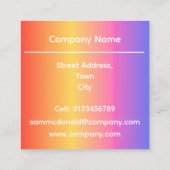 明るいレインボーカラー独自のロゴブランドのプロモーション スクエア名刺 (裏面)