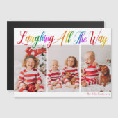 明るいレインボークリスマス3フォトマグネットカード (正面/裏面)