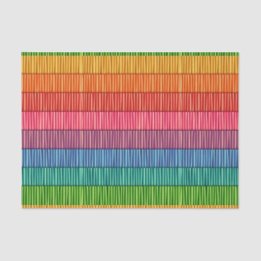 明るいレインボーストライプのパターン 薄葉紙 (正面)