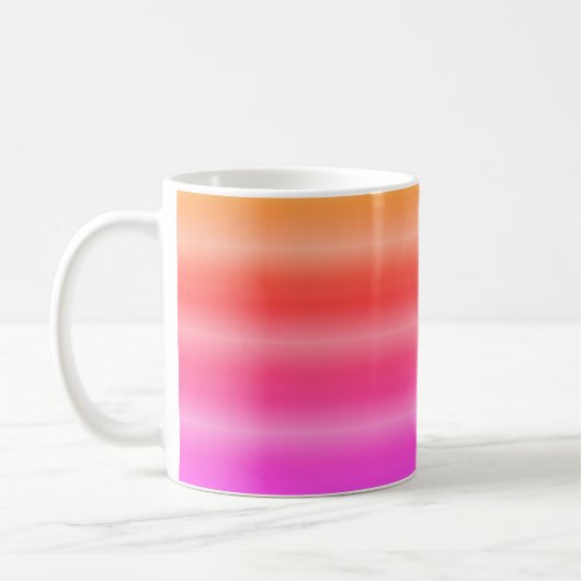 明るいレインボーストライプズ コーヒーマグカップ (左)