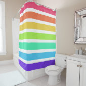 明るいレインボーストライプズ シャワーカーテン (インサイチュ)