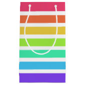 明るいレインボーストライプズ スモールペーパーバッグ (正面)