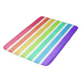 明るいレインボーストライプズ バスマット (アングル)