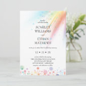 明るいレインボーバブルライトLGBTQハンドスティング 招待状 (スタンド正面)