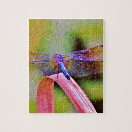 明るいレインボーピンクトンボ ジグソーパズル (縦)