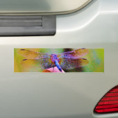 明るいレインボーピンクトンボ バンパーステッカー (車上)