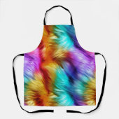 明るいレインボーフェイクモンファーテクスチャ エプロン (正面)