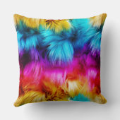 明るいレインボーフェイクモンファーテクスチャ クッション (裏面)