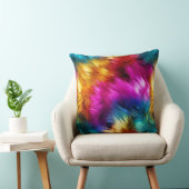 明るいレインボーフェイクモンファーテクスチャ クッション (椅子)