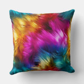 明るいレインボーフェイクモンファーテクスチャ クッション (裏面)