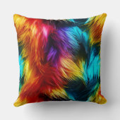 明るいレインボーフェイクモンファーテクスチャ クッション (裏面)