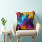 明るいレインボーフェイクモンファーテクスチャ クッション (椅子)