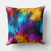 明るいレインボーフェイクモンファーテクスチャ クッション (裏面)