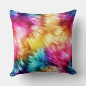 明るいレインボーフェイクモンファーテクスチャ クッション (裏面)