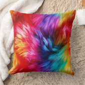 明るいレインボーフェイクモンファーテクスチャ クッション (ブランケット)