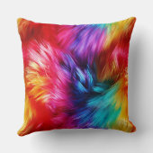 明るいレインボーフェイクモンファーテクスチャ クッション (裏面)