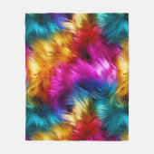 明るいレインボーフェイクモンファーテクスチャ フリースブランケット (正面)