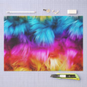 明るいレインボーフェイクモンファーテクスチャ 薄葉紙 (クラフト)