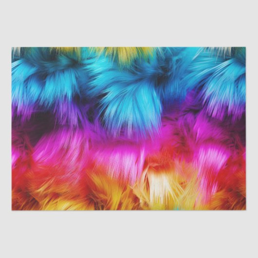 明るいレインボーフェイクモンファーテクスチャ 薄葉紙 (正面)