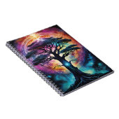 明るいレインボーヤグドラシルの木カラフル生 ノートブック (右側)