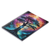 明るいレインボーヤグドラシルの木カラフル生 ノートブック (左側)