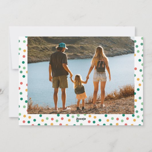 明るいレインボー応援数々のフォトクリスマスカード シーズンカード (裏面)